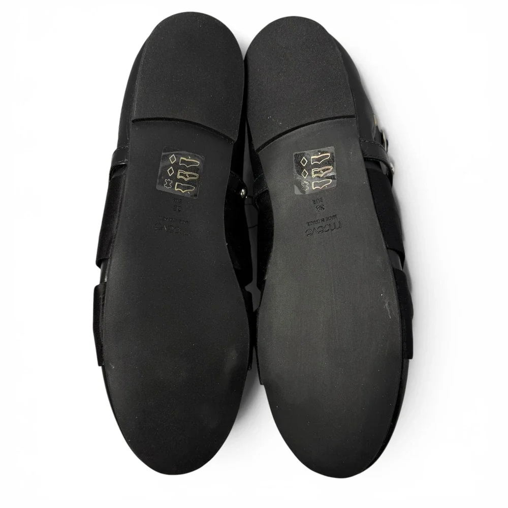 NIB Anthropologie Maeve Moto Ballet Flats EU 38/7-7.5 Black Leather Studded $178